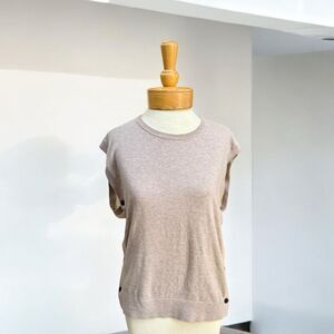 All Saints sleeveless tan knit top. Size small beautiful addition to wardrobe!